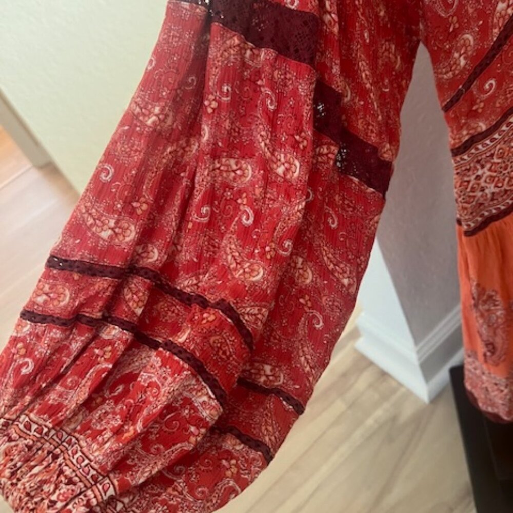 Free People Luna Scarf Print Tunic Size Small - Picture 3 of 9